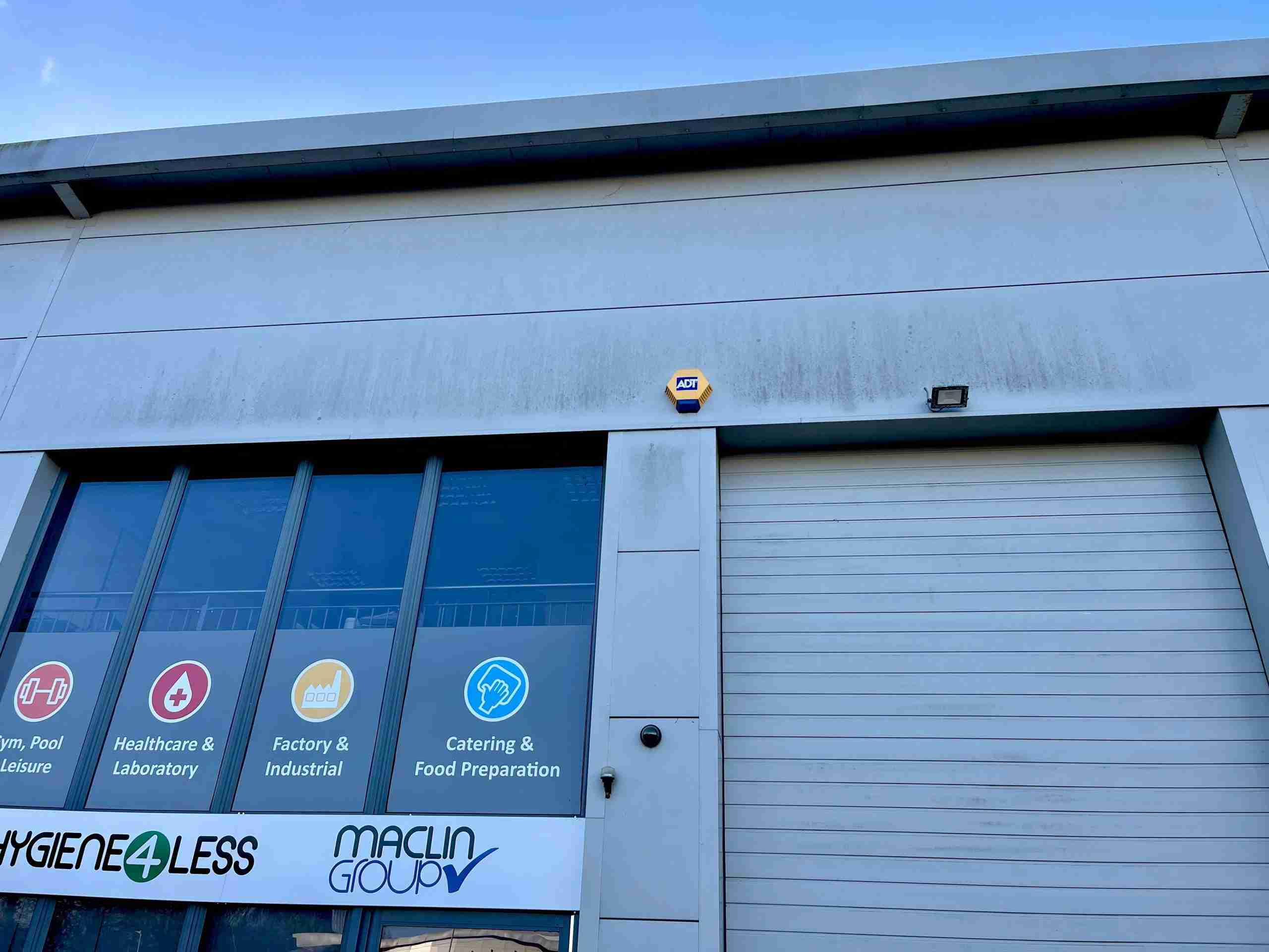 Dirty commercial Cladding prior to cleaning - commercial cladding cleaning - Bury St Edmunds