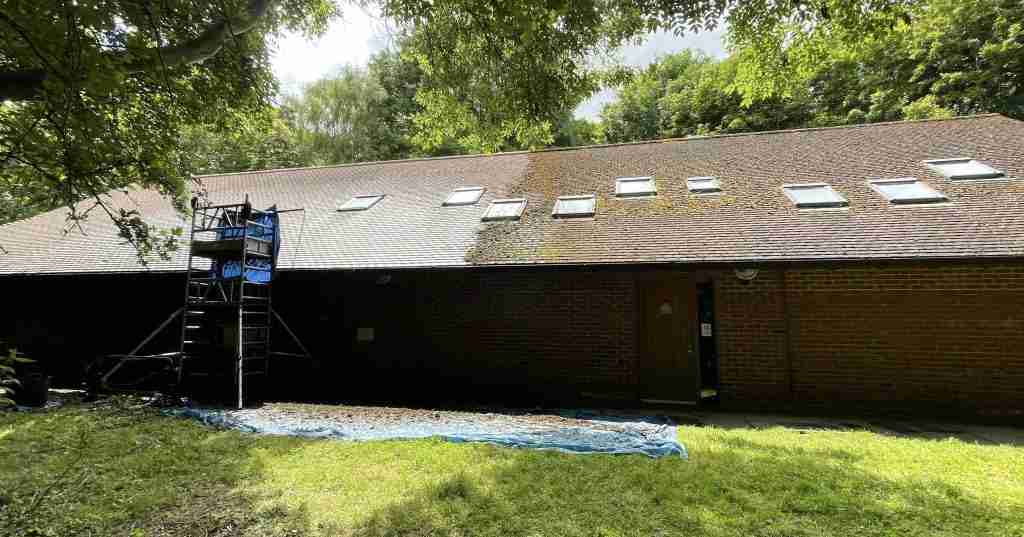 Roof Cleaning at The Jarman Centre in Newmarket, Suffolk