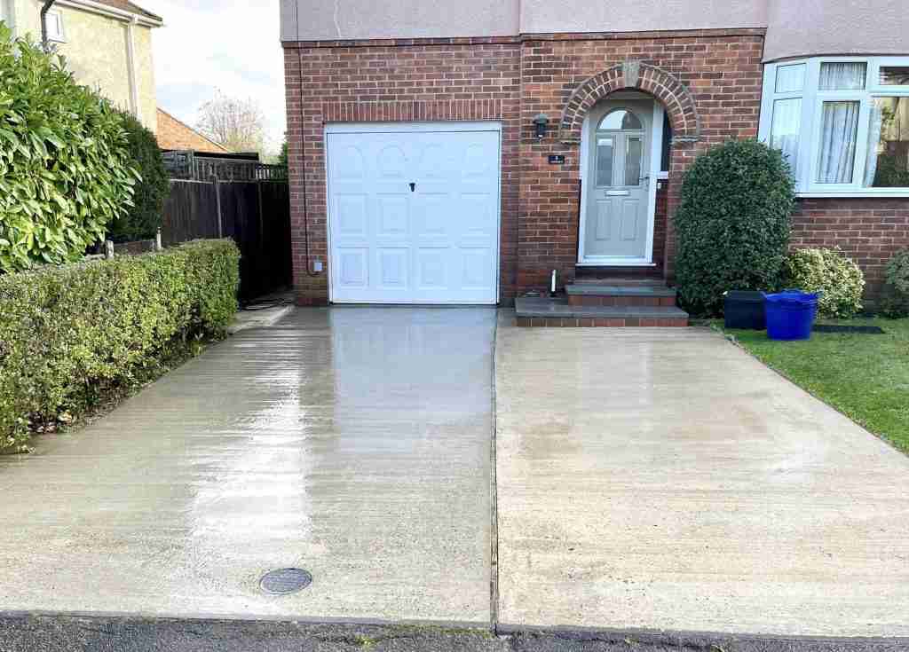 Clean driveway after pressure washing in Bury St Edmunds