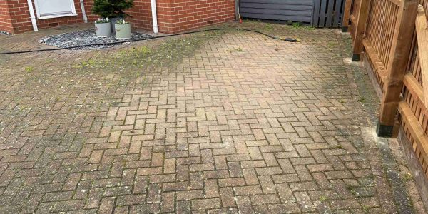 Mossy driveway in Bury St Edmunds
