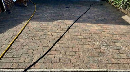 Dirty driveway in Bury St Edmunds prior to cleaning