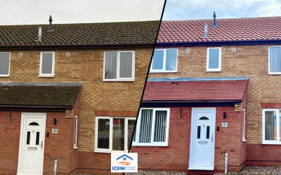 before and after roof cleaning in Bury St Edmunds