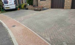 pressure washed block paving driveway